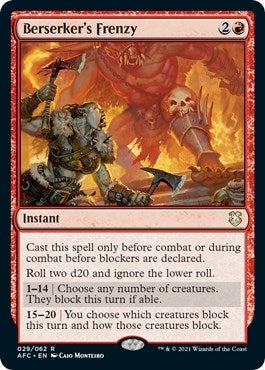 Image for Berserker's Frenzy (29) (Commander: Adventures in the Forgotten Realms) - Magic: The Gathering