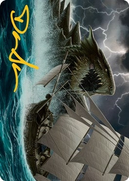 Image for Dragon Turtle Art Card (Gold-Stamped Signature) (10) (Art Series: Adventures in the Forgotten Realms) - Magic: The Gathering