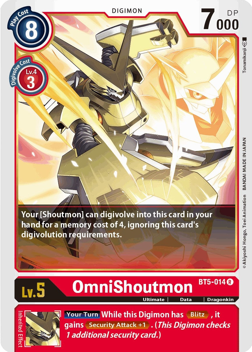 Image for OmniShoutmon (BT5-014 R) (Battle of Omni) - Digimon Card Game