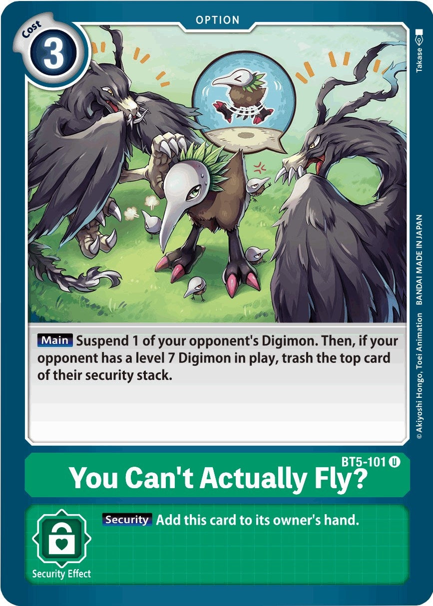 Image for You Can't Actually Fly? (BT5-101 U) (Battle of Omni) - Digimon Card Game