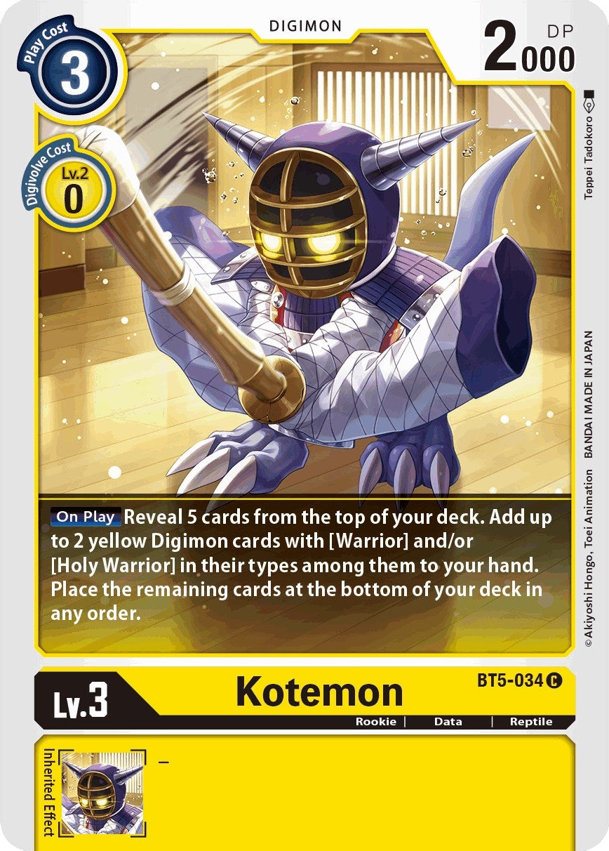 Image for Kotemon (BT5-034 C) (Battle of Omni) - Digimon Card Game