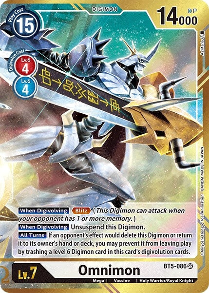 Image for Omnimon (Alternate Art - As'Maria) (BT5-086 SR) (Battle of Omni) - Digimon Card Game