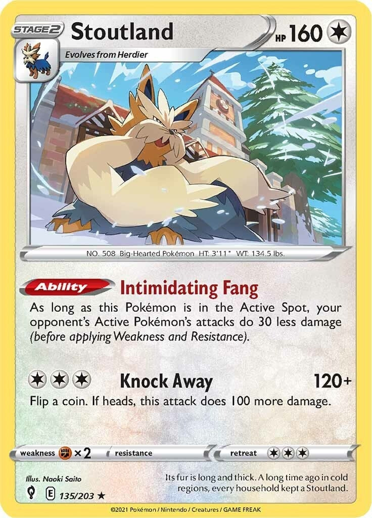 Image for Stoutland (135/203) (SWSH07: Evolving Skies) - Pokemon