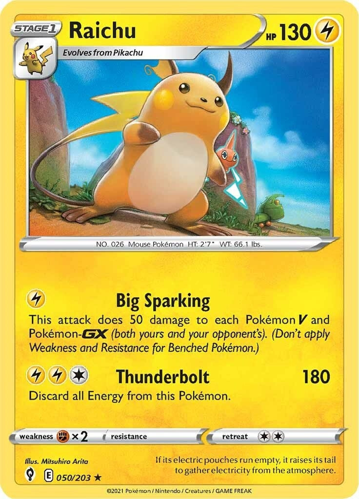 Image for Raichu (050/203) (SWSH07: Evolving Skies) - Pokemon