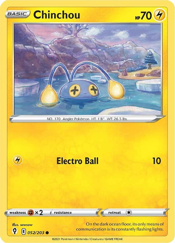 Image for Chinchou (052/203) (SWSH07: Evolving Skies) - Pokemon