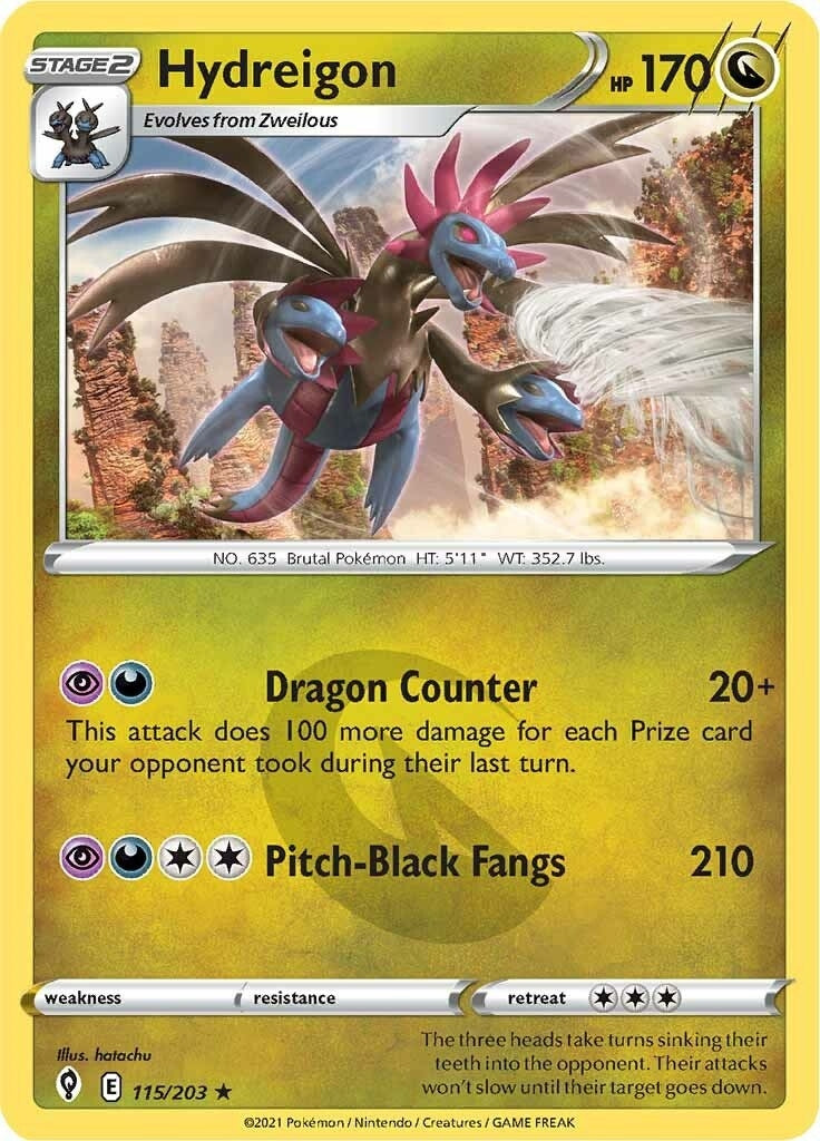 Image for Hydreigon (115/203) (SWSH07: Evolving Skies) - Pokemon