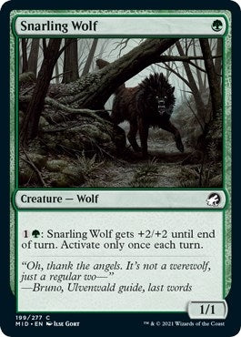 Image for Snarling Wolf (199) (Innistrad: Midnight Hunt) - Magic: The Gathering