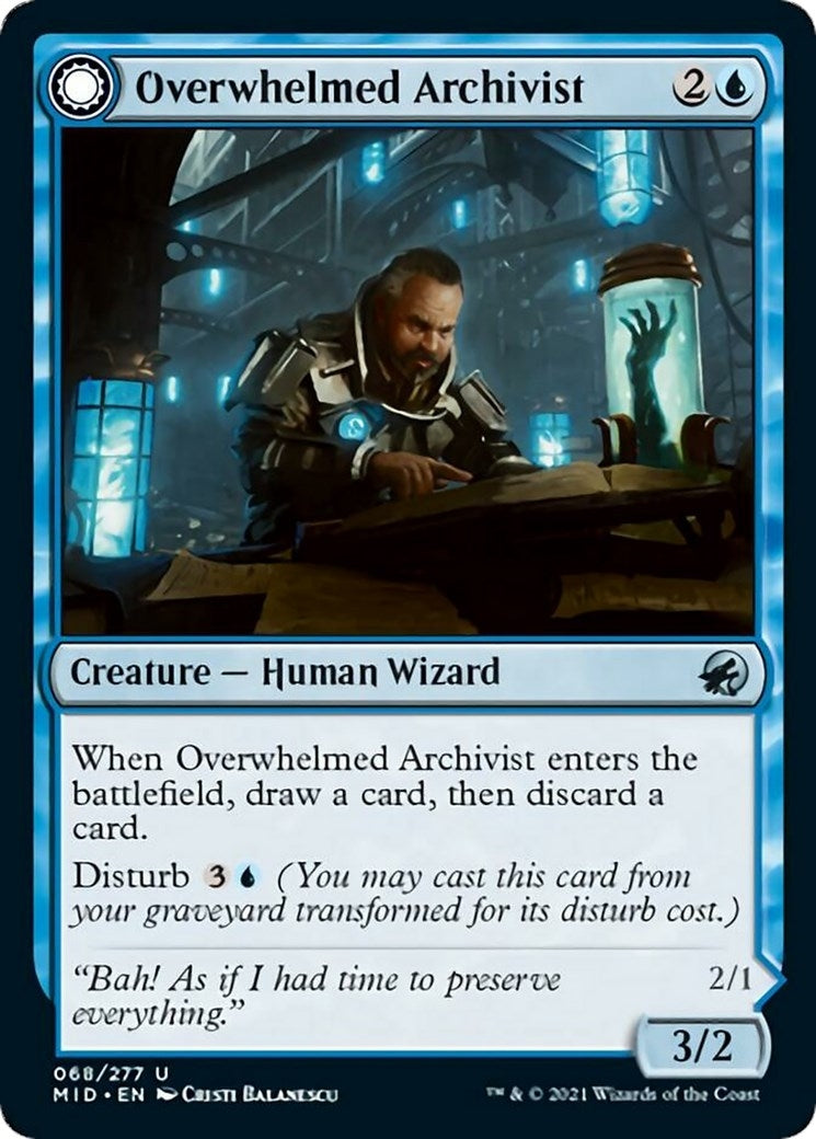 Image for Overwhelmed Archivist (68) (Innistrad: Midnight Hunt) - Magic: The Gathering