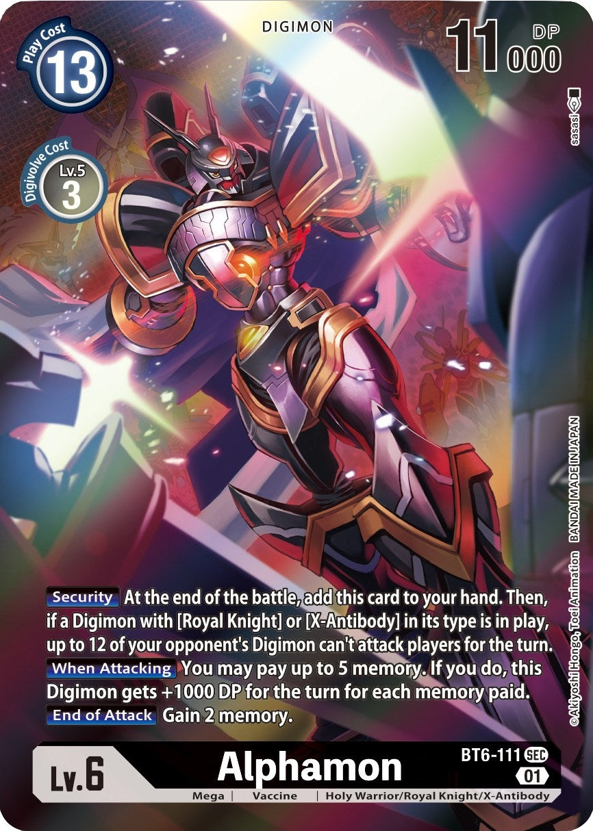 Image for Alphamon (Alternate Art) (BT6-111 SEC) (Double Diamond) - Digimon Card Game