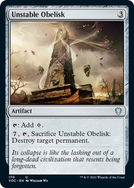 Image for Unstable Obelisk (170) (Commander: Innistrad: Crimson Vow) - Magic: The Gathering
