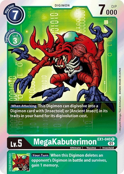 Image for MegaKabuterimon (EX1-040 R) (Classic Collection) - Digimon Card Game