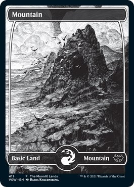 Image for Mountain (Moonlit Land) (Foil Etched) (411) (WPN & Gateway Promos) - Magic: The Gathering