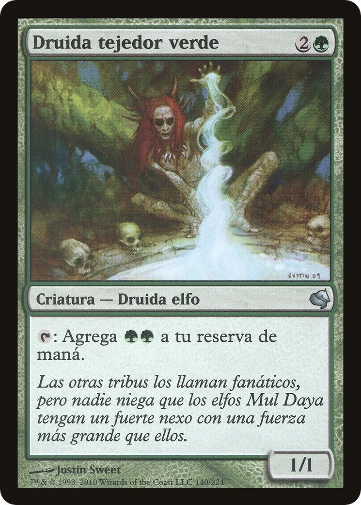Image for Greenweaver Druid (Spanish) - "Druida tejedor verde" (140) (Magic Encyclopedia 2011 (Salvat)) - Magic: The Gathering