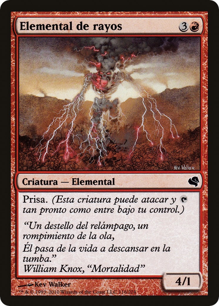 Image for Lightning Elemental (Spanish) - "Elemental de rayos" (116) (Magic Encyclopedia 2011 (Salvat)) - Magic: The Gathering