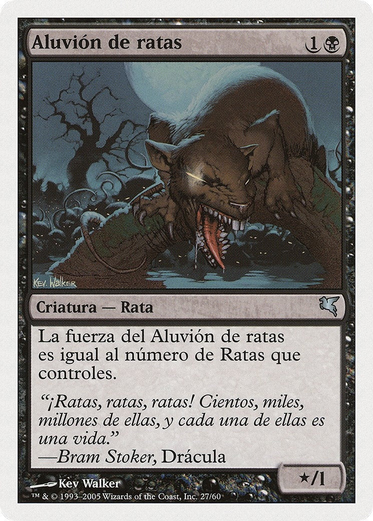 Image for Swarm of Rats (Spanish) - "Aluvion de ratas" (A27) (A27) (Magic Encyclopedia 2005 (Salvat/Hachette)) - Magic: The Gathering