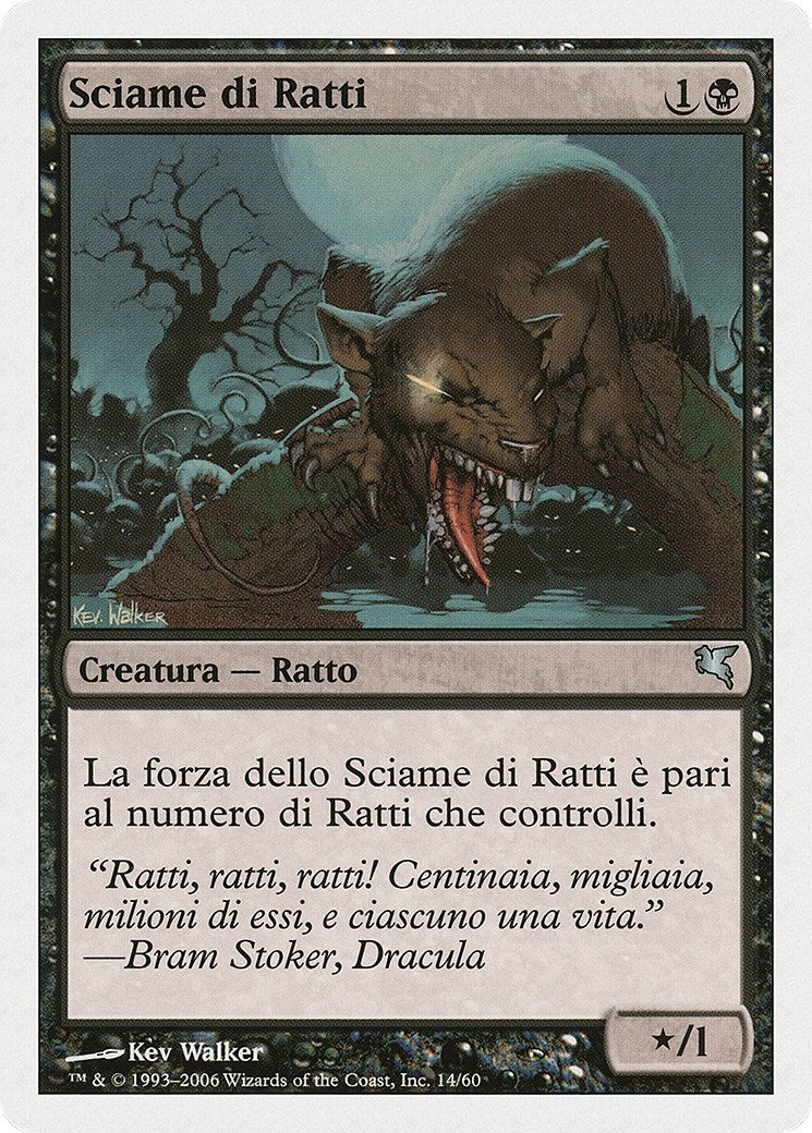 Image for Swarm of Rats (Italian) - "Sciame di rats" (A14) (A14) (Magic Encyclopedia 2005 (Salvat/Hachette)) - Magic: The Gathering