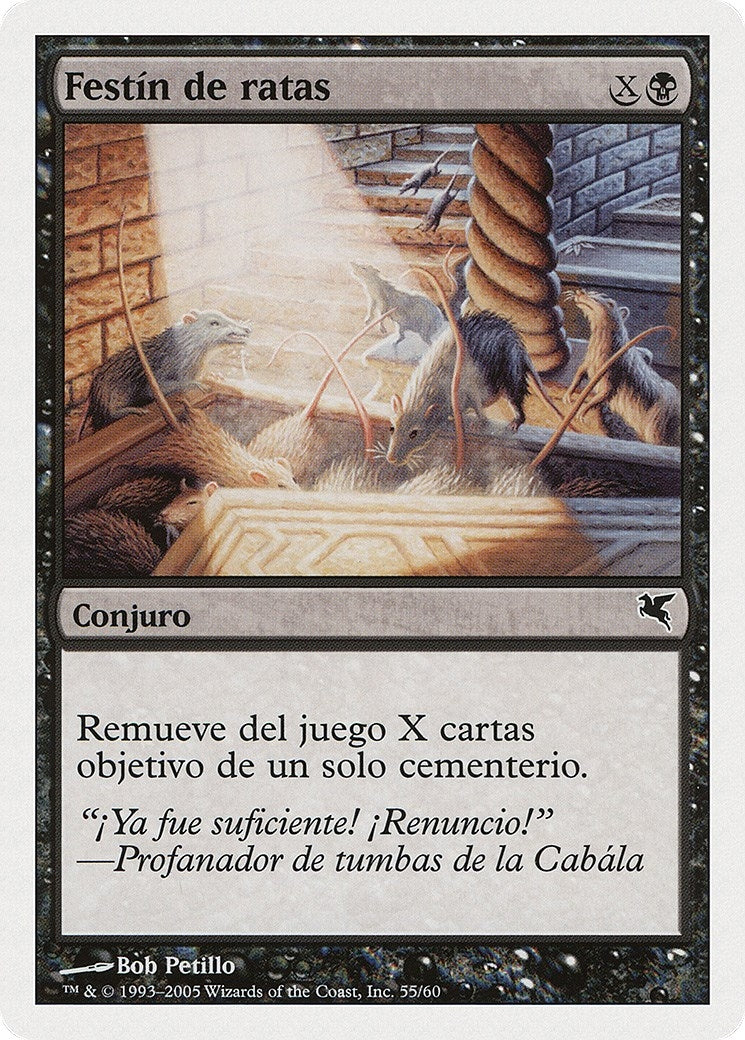Image for Rats' Feast (Spanish) - "Festin de ratas" (A55) (A55) (Magic Encyclopedia 2005 (Salvat/Hachette)) - Magic: The Gathering