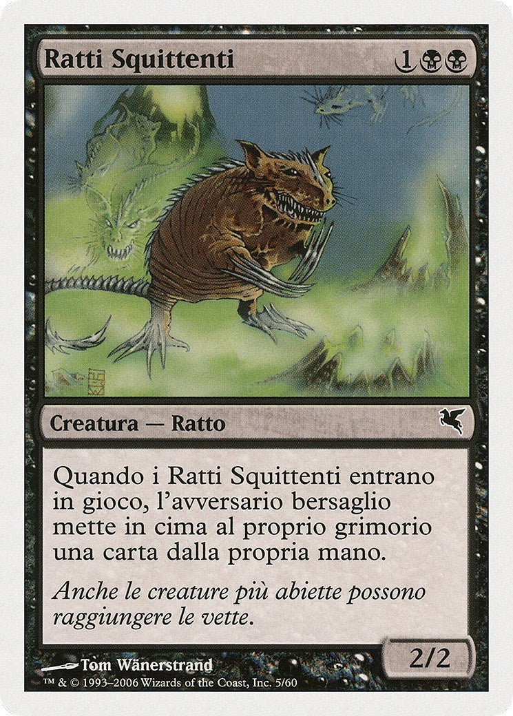 Image for Chittering Rats (Italian) - "Ratti Squittenti" (A5) (A5) (Magic Encyclopedia 2005 (Salvat/Hachette)) - Magic: The Gathering