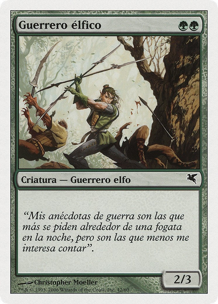 Image for Elvish Warrior (Spanish) - "Guerrero elfico" (B42) (B42) (Magic Encyclopedia 2005 (Salvat/Hachette)) - Magic: The Gathering