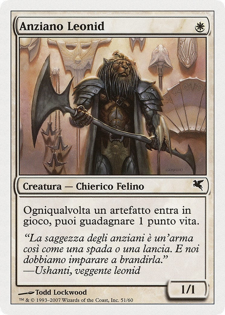 Image for Leonin Elder (Italian) - "Anziano Leonid" (L51) (Magic Encyclopedia 2005 (Salvat/Hachette)) - Magic: The Gathering