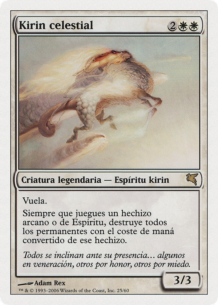 Image for Celestial Kirin (Spanish) - "Kirin celestial" (C25) (Magic Encyclopedia 2005 (Salvat/Hachette)) - Magic: The Gathering