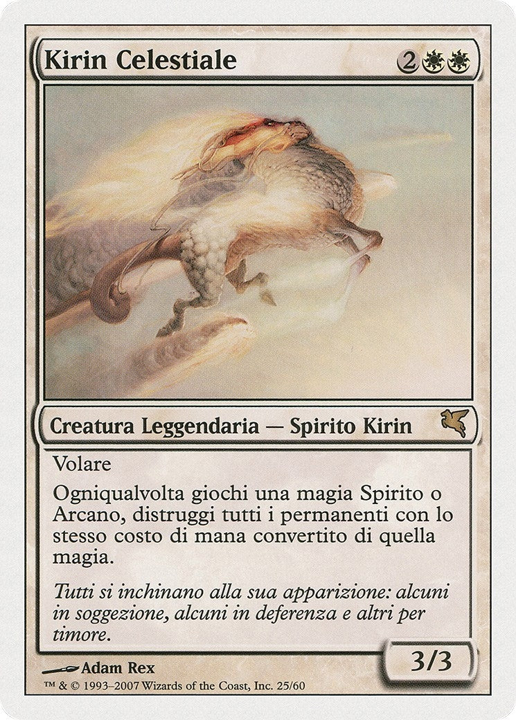 Image for Celestial Kirin (Italian) - "Kirin Celestiale" (C25) (Magic Encyclopedia 2005 (Salvat/Hachette)) - Magic: The Gathering