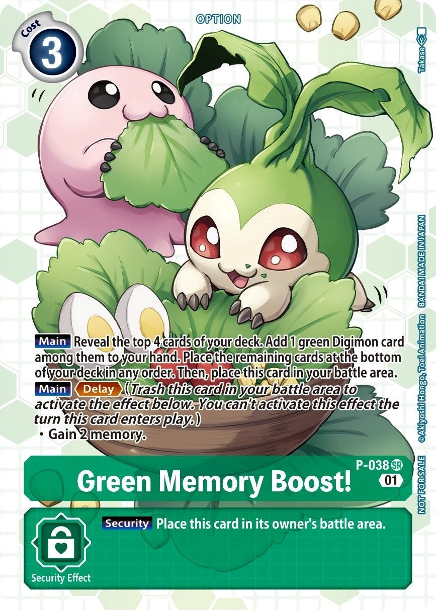 Image for Green Memory Boost! - P-038 (Next Adventure Box Promotion Pack) (P-038 SR) (Digimon Promotion Cards) - Digimon Card Game