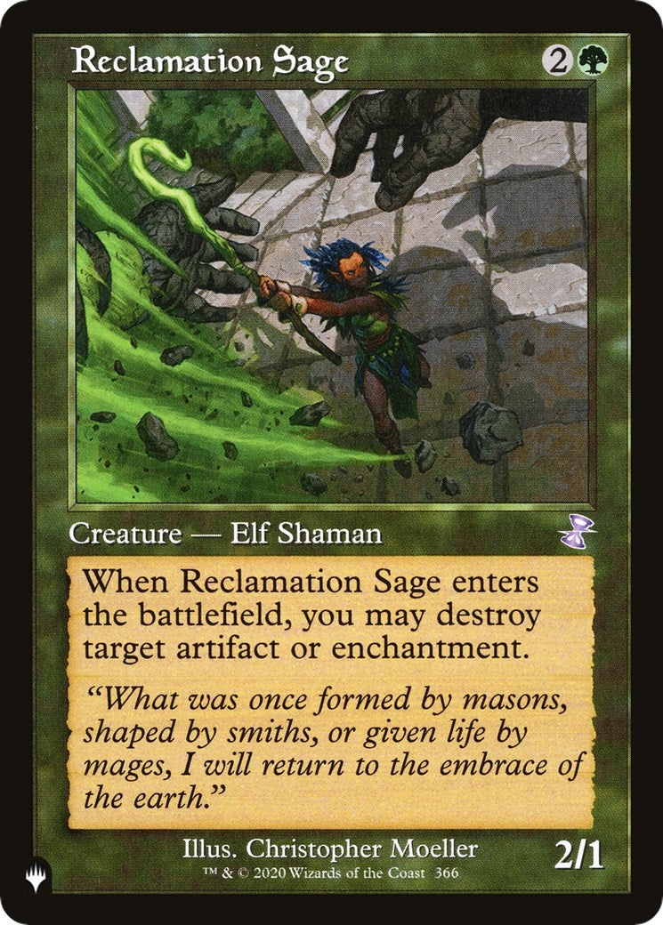 Image for Reclamation Sage (366/289) (The List Reprints) - Magic: The Gathering