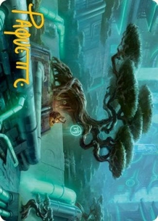 Image for Forest (292) Art Card (Gold-Stamped Signature) (44) (Art Series: Kamigawa: Neon Dynasty) - Magic: The Gathering