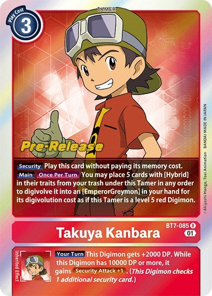 Image for Takuya Kanbara (BT7-085 R) (Next Adventure Pre-Release Cards) - Digimon Card Game