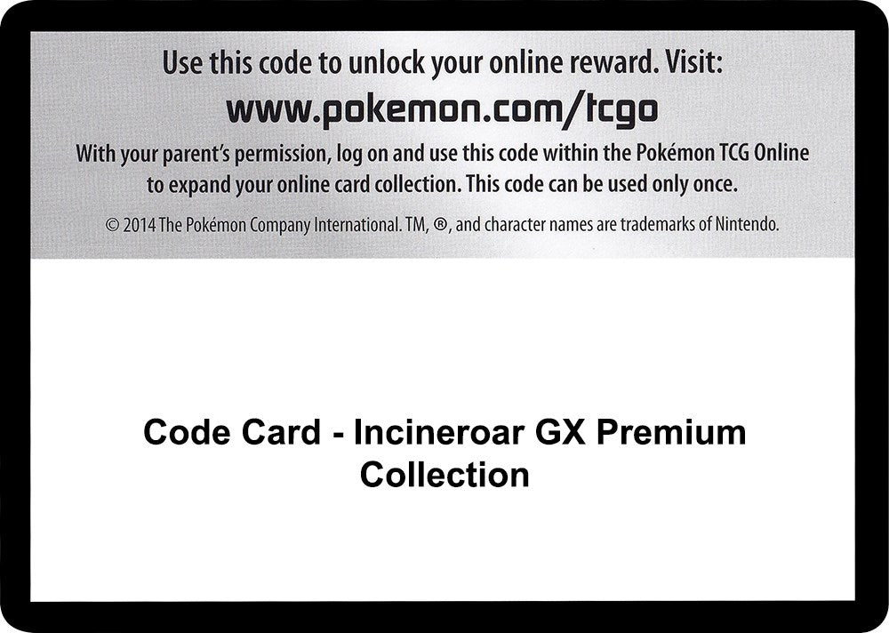 Image for Code Card - Incineroar GX Premium Collection (SM - Guardians Rising) - Pokemon