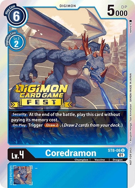 Image for Coredramon (Digimon Card Game Fest 2022) (ST8-06 U) (Starter Deck 08: Ulforce Veedramon) - Digimon Card Game