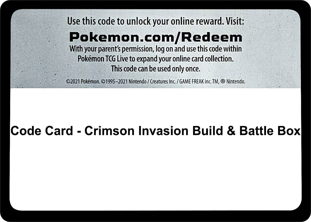 Image for Code Card - Crimson Invasion Build & Battle Box (Miscellaneous Cards & Products) - Pokemon