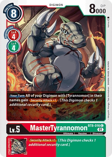 Image for MasterTyrannomon (BT8-016 C) (New Awakening) - Digimon Card Game