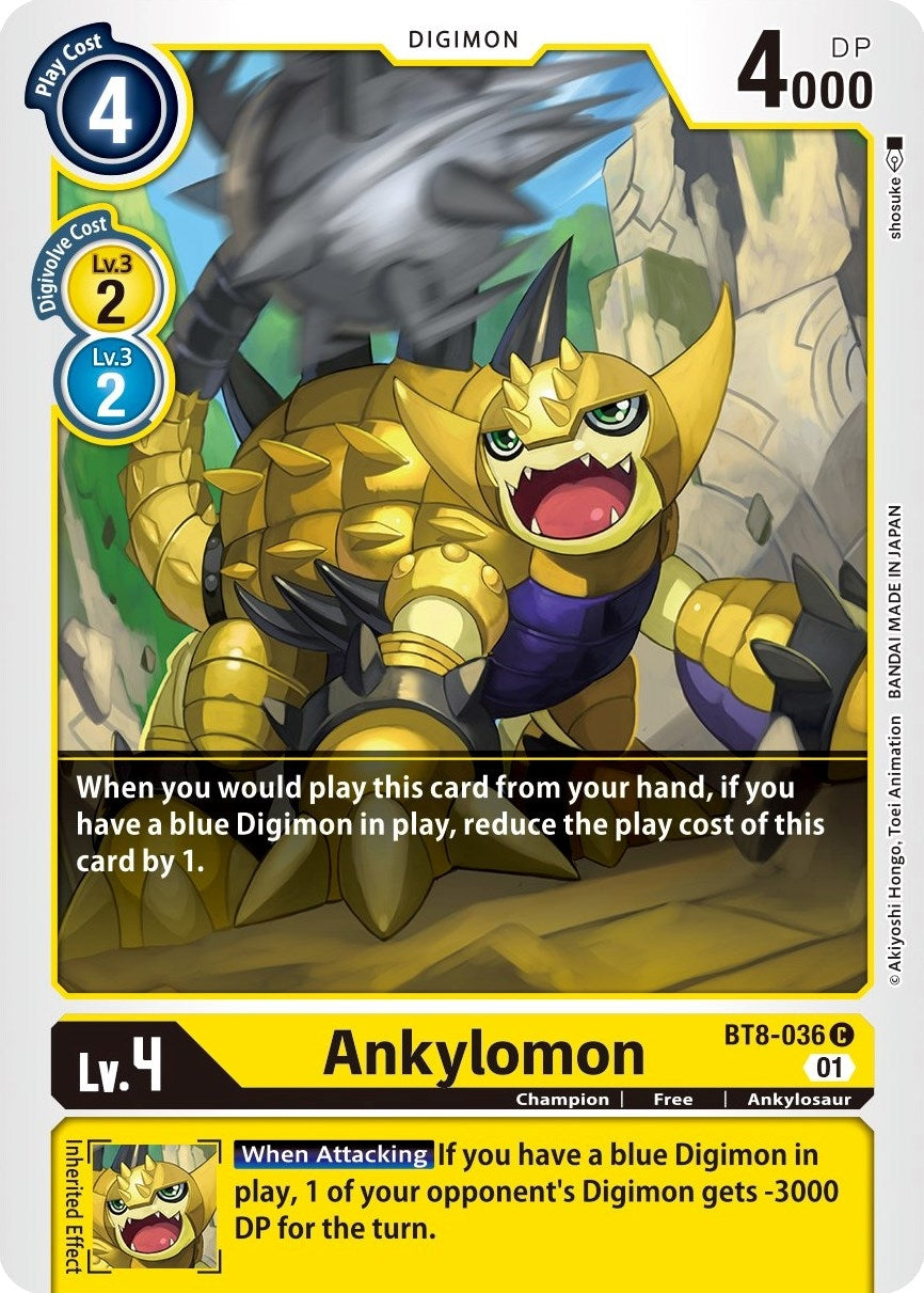 Image for Ankylomon (BT8-036 C) (New Awakening) - Digimon Card Game