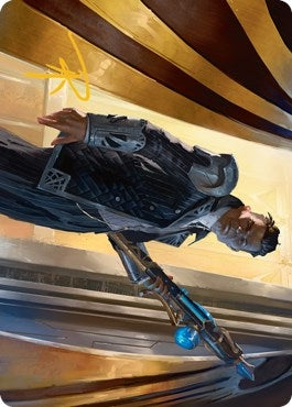Image for Backup Agent Art Card (Gold-Stamped Signature) (1) (Art Series: Streets of New Capenna) - Magic: The Gathering