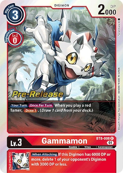 Image for Gammamon (BT8-008 R) (New Awakening Pre-Release Cards) - Digimon Card Game