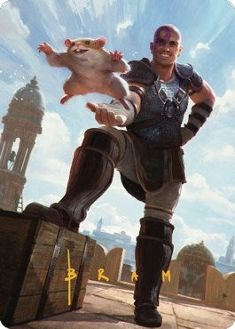 Image for Minsc & Boo, Timeless Heroes Art Card (72/81) (Gold-Stamped Signature) (72) (Art Series: Commander Legends: Battle for Baldur's Gate) - Magic: The Gathering