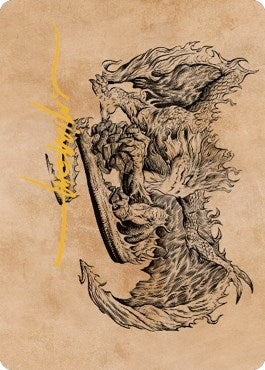Image for Miirym, Sentinel Wyrm Art Card (Gold-Stamped Signature) (71) (Art Series: Commander Legends: Battle for Baldur's Gate) - Magic: The Gathering