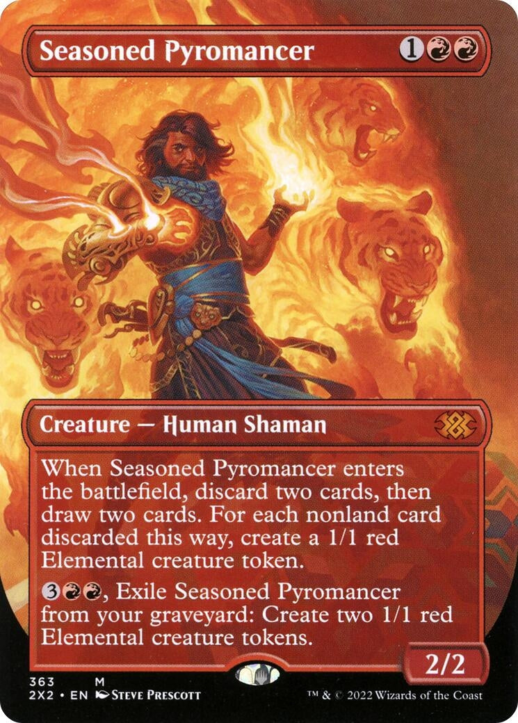 Image for Seasoned Pyromancer (Borderless) (363) (Double Masters 2022) - Magic: The Gathering