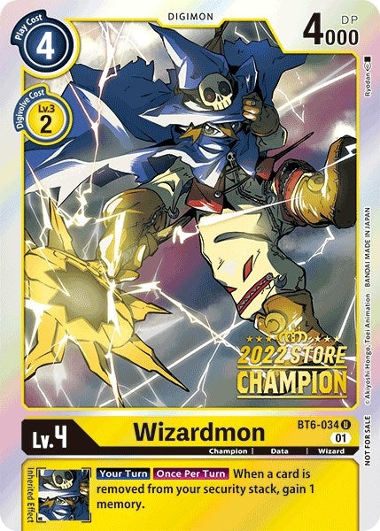 Image for Wizardmon (2022 Store Champion) (BT6-034 U) (Double Diamond) - Digimon Card Game