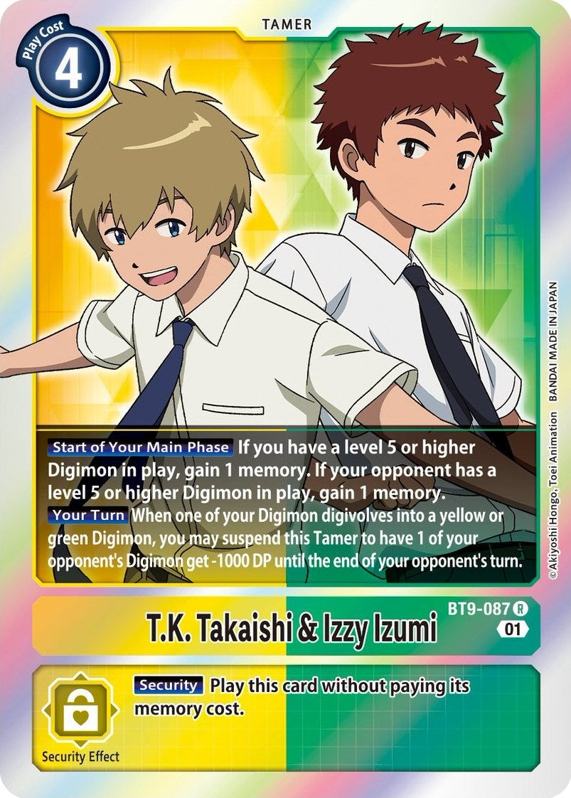 Image for T.K. Takaishi & Izzy Izumi (BT9-087 R) (X Record) - Digimon Card Game