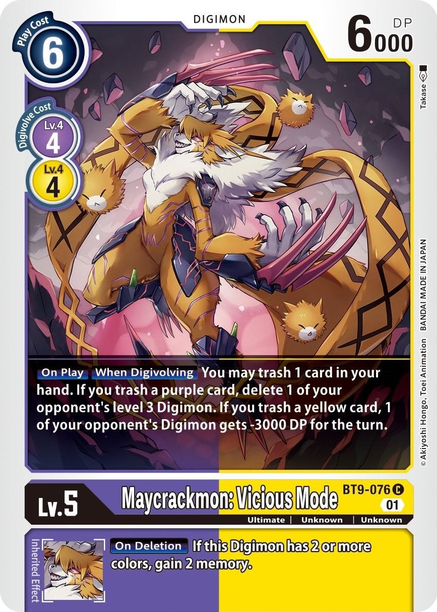 Image for Maycrackmon: Vicious Mode (BT9-076 C) (X Record) - Digimon Card Game