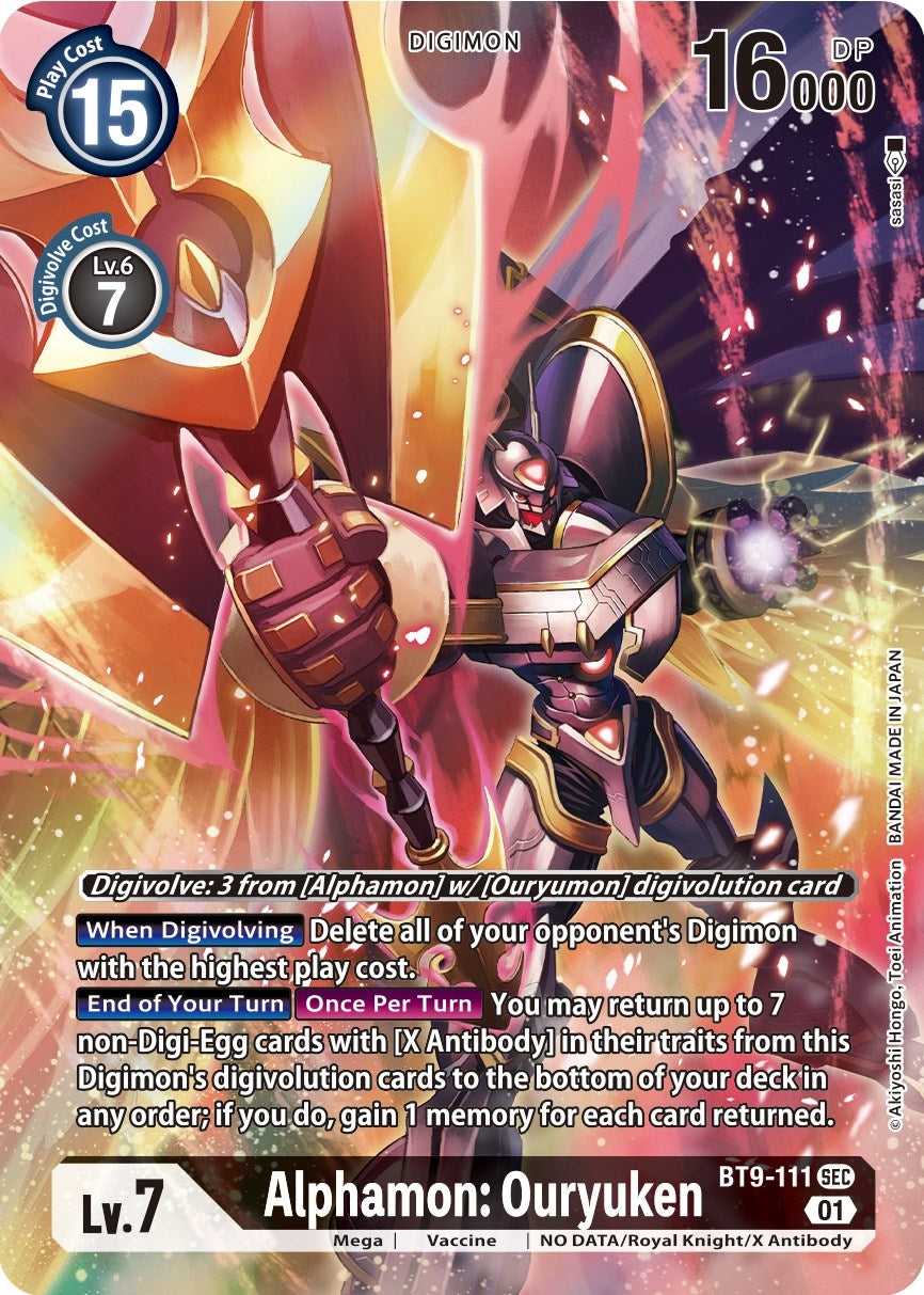 Image for Alphamon: Ouryuken (Alternate Art) (BT9-111 SEC) (X Record) - Digimon Card Game