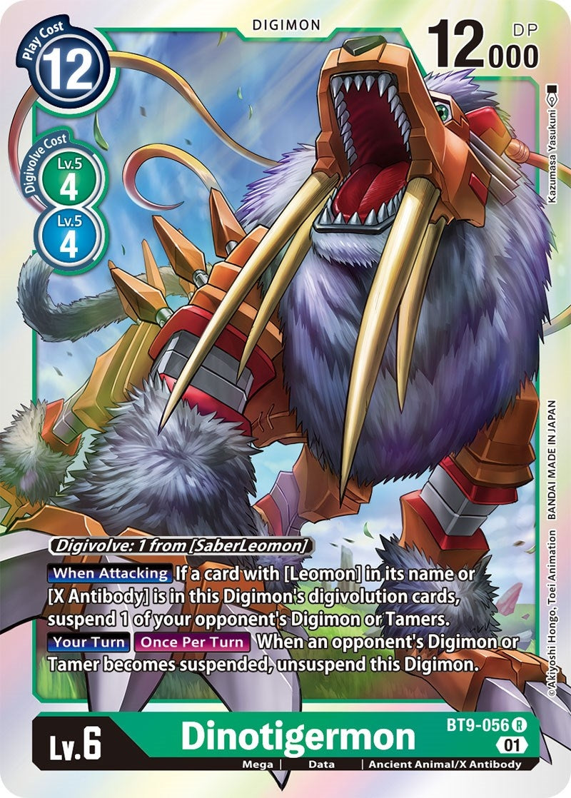 Image for Dinotigermon (BT9-056 R) (X Record) - Digimon Card Game