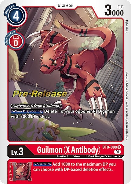 Image for Guilmon (X Antibody) (BT9-009 U) (X Record Pre-Release Cards) - Digimon Card Game