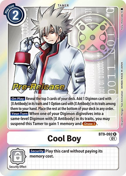 Image for Cool Boy (BT9-092 R) (X Record Pre-Release Cards) - Digimon Card Game