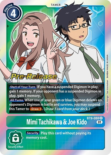 Image for Mimi Tachikawa & Joe Kido (BT9-088 R) (X Record Pre-Release Cards) - Digimon Card Game