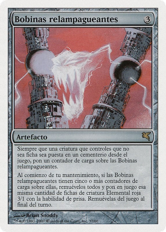 Image for Lightning Coils (Spanish) - "Bobinas relampagueantes" (I37) (Magic Encyclopedia 2005 (Salvat/Hachette)) - Magic: The Gathering