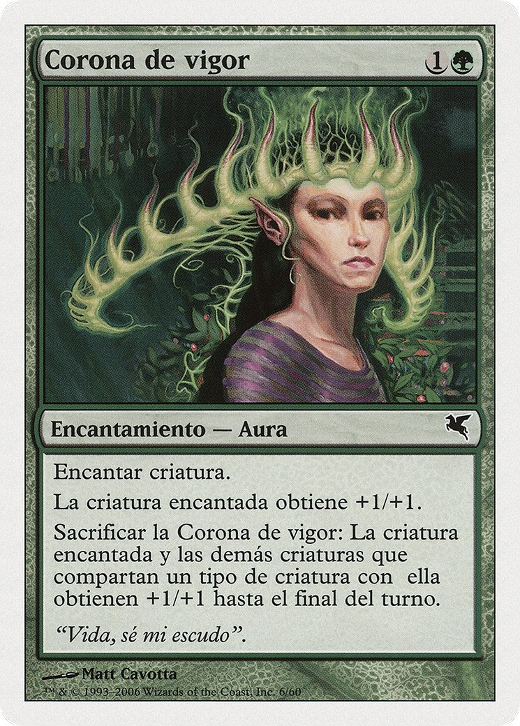 Image for Crown of Vigor (Spanish) - "Corona de vigor" (D6) (Magic Encyclopedia 2005 (Salvat/Hachette)) - Magic: The Gathering